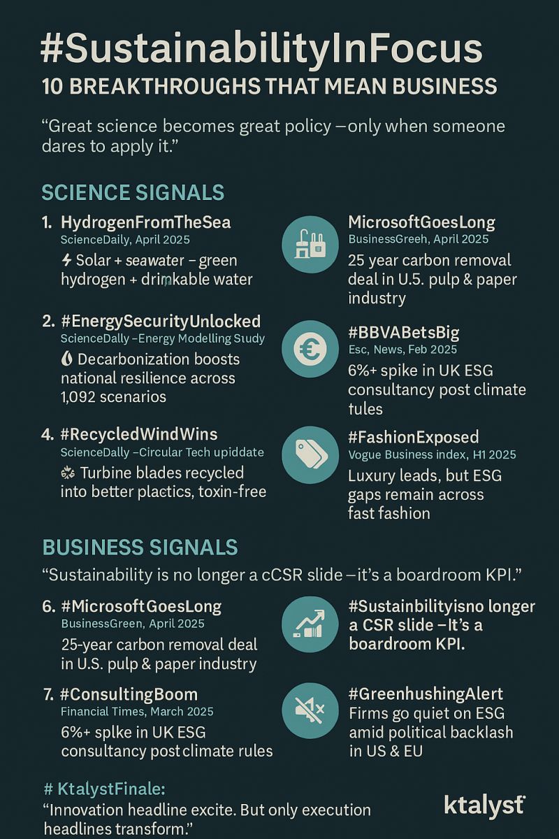 Ktalyst Global GreensGleams SustainabilityInFocus | 10 Breakthroughs…